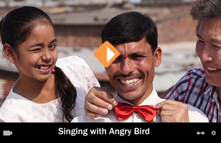 Singing with Angry Bird
