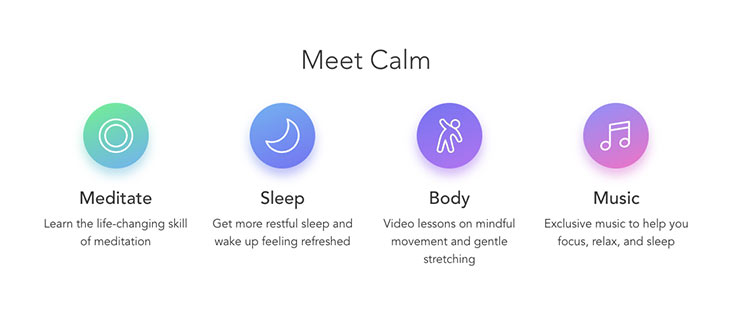 populaire meditatie apps Calm