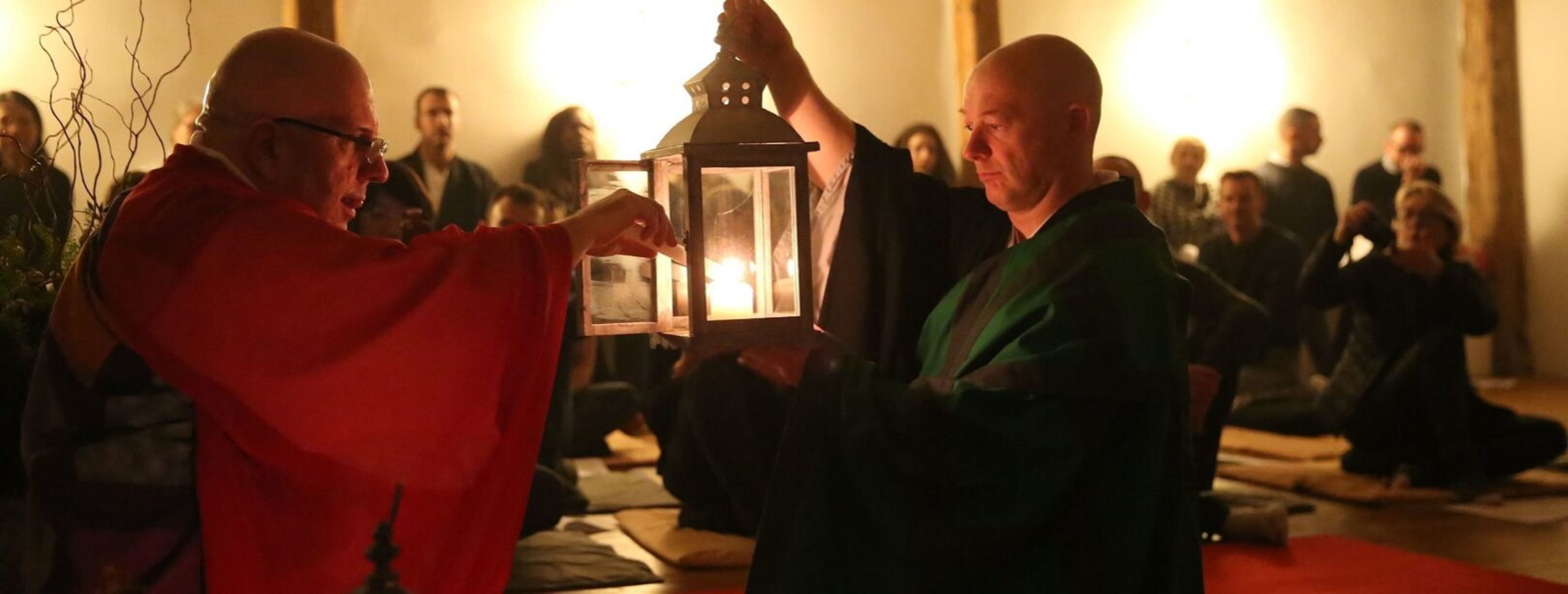 1620-Soto_Zen_Buddhist_priest_Myozan_Kodo,_right,_receives_Dharma_Transmission_from_his_teacher_Taigu_Turlur,_Paris,_2014.