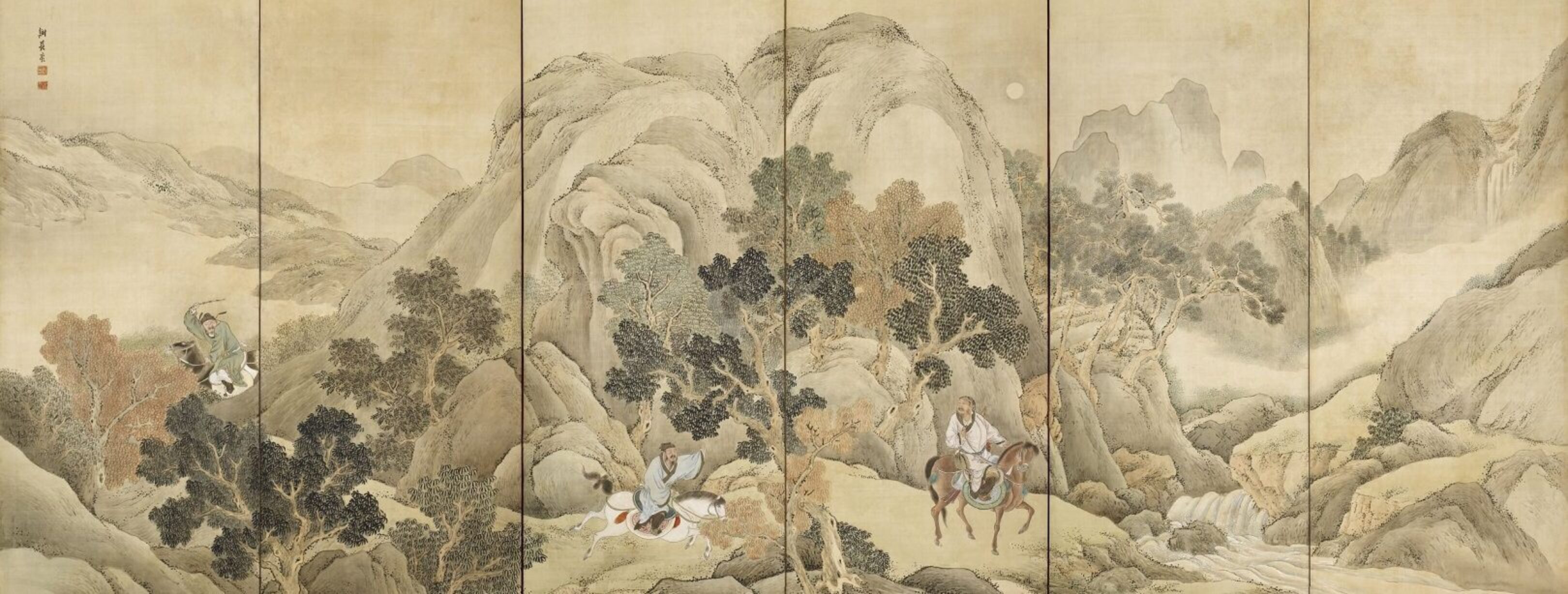 1620-Xiao_He_chases_Han_Xin_by_Yosa_Buson_(Nomura_Art_Museum)