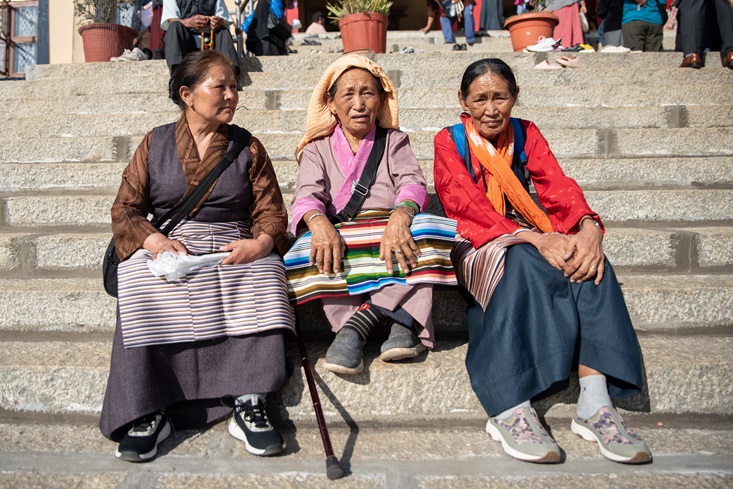 Tibetaanse vrouwen in Bylakuppe